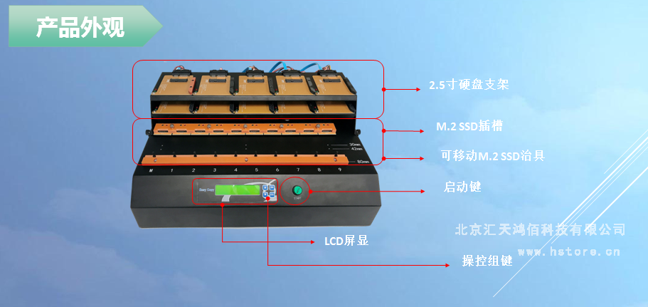 Hstorage NV-10S拷貝機，SATA&PCIe協議接口拷貝 